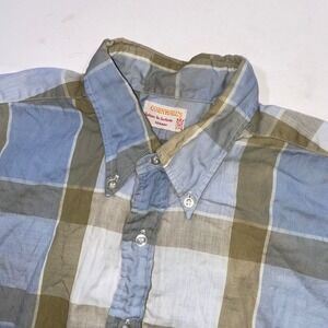 Mens Cornwall's Fashions for Gentlemen Plaid Short Sleeve Button Up Shirt Size M